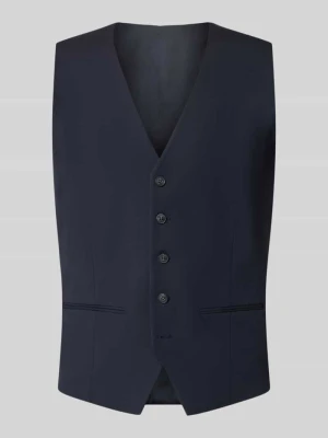 Kamizelka garniturowa z lamowanymi kieszeniami model ‘LIAM’ Selected Niebieski