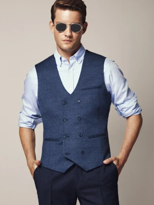 Kamizelka Granatowa w Kratę Anduze Lancerto