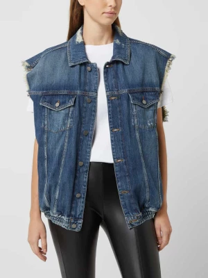 Kamizelka jeansowa o kroju oversized z efektem znoszenia model ‘Kimi’ YOUNG POETS SOCIETY