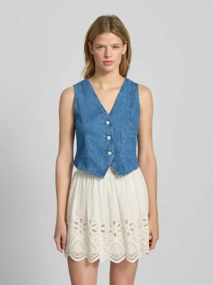 Kamizelka jeansowa z dekoltem w serek i listwą guzikową Marc O'Polo DENIM