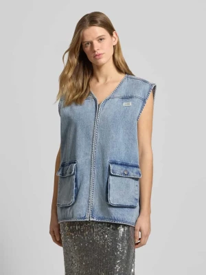 Kamizelka jeansowa z naszywką z logo Karo Kauer