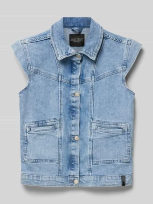 Kamizelka jeansowa z wykładanym kołnierzem model ‘Desu’ CARS JEANS