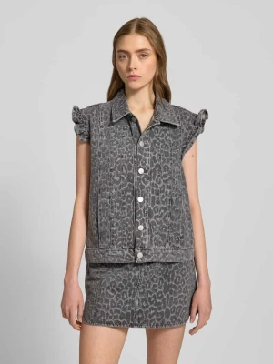 Kamizelka jeansowa z wykładanym kołnierzem model ‘Uva’ OH APRIL