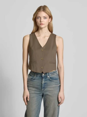 Kamizelka krótka z dekoltem w serek Karo Kauer