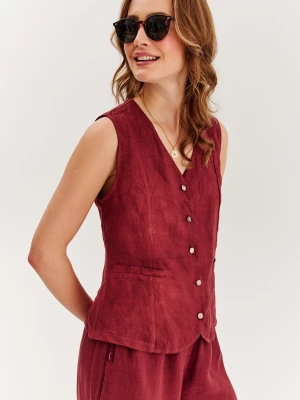 Kamizelka lniana Dusty Wine XS/S