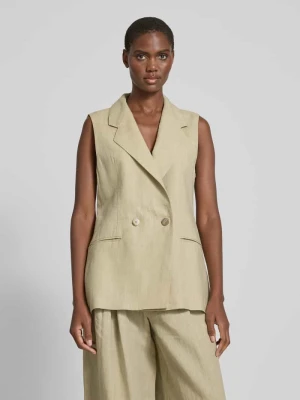 Kamizelka lniana o kroju relaxed fit z lamowanymi kieszeniami model ‘DRAMMA’ Marella