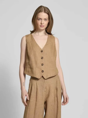 Kamizelka lniana z dekoltem w serek Christian Berg Woman