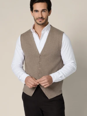Kamizelka Męska Beżowa z Wiskozą Lior Lancerto