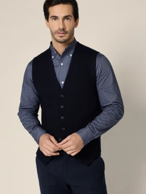 Kamizelka Męska Granatowa z Wiskozą Lior Lancerto