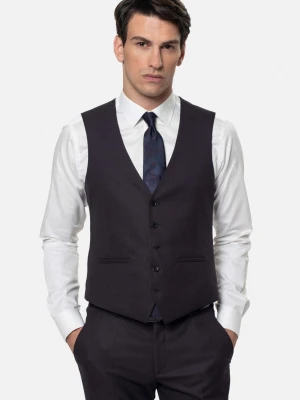 KAMIZELKA MOLISE SLIM FIT FIOLETOWA JEDNORZĘDOWA Recman