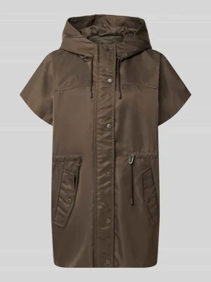 Kamizelka o kroju oversized z kapturem model 'ORIGANO' Weekend Max Mara Khaki