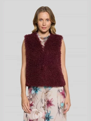 kamizelka o kroju regular fit bez zapięcia ROBE LÉGÈRE Bordowy