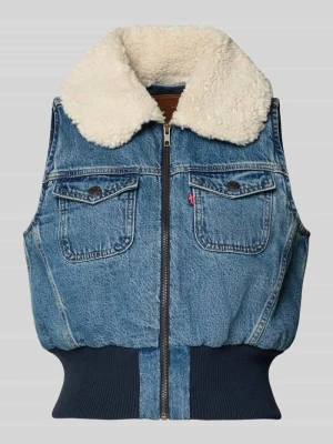 kamizelka o kroju regular fit z czystej bawełny model 'TINY SHERPA VEST' Levi's Jeansowy niebieski