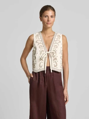 Kamizelka o kroju regular fit z czystej wiskozy model 'Velas' YAS