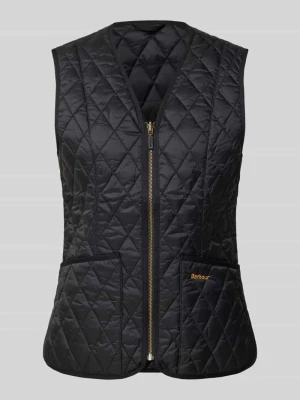 kamizelka o kroju regular fit z dekoltem w serek model 'BETTY' Barbour Czarny