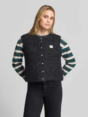Kamizelka o kroju regular fit z domieszką alpaki i lnu model 'EAST' American Vintage Antracytowy melanż