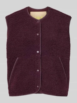 kamizelka o kroju regular fit z futerka model 'Vera' JJXX Bordowy