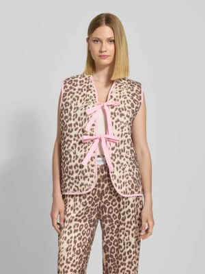 kamizelka o kroju regular fit z mieszanki bawełny i lnu model 'ROMI' VILLA SOPHIE