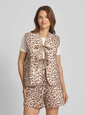 kamizelka o kroju regular fit z mieszanki bawełny i lnu model 'ROMI' VILLA SOPHIE