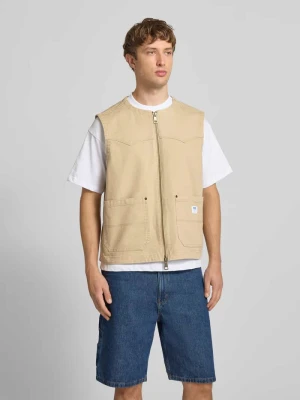kamizelka o kroju regular fit z mieszanki bawełny model 'BRIDGELEY263W1' Hugo Beżowy