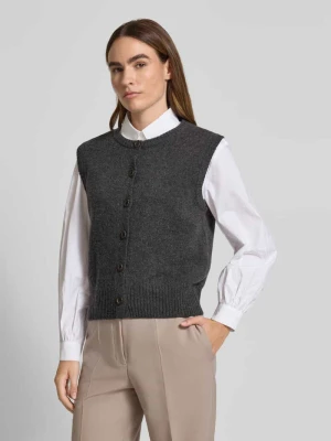 Kamizelka o kroju regular fit z mieszanki bawełny z efektem dzianiny Christian Berg Woman Selection