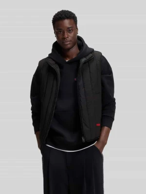 kamizelka o kroju regular fit z naszywką z logo model 'BRENO2611' Hugo Czarny