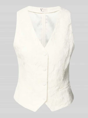 Kamizelka o kroju regular fit z obszyciem koronką V by Vera Mont