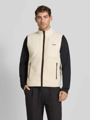 Kamizelka o kroju regular fit z zamkiem błyskawicznym model ‘HOLE SVEEDY’ BOSS Green