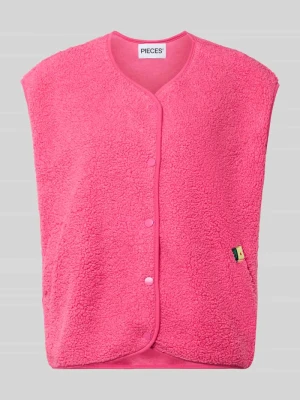 Kamizelka o kroju relaxed fit z listwą na zatrzaski model ‘KATTY’ Pieces