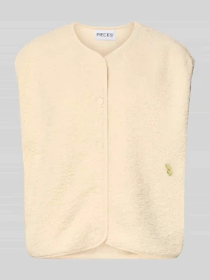 Kamizelka o kroju relaxed fit ze wzorem w panterkę model ‘KATTY’ Pieces