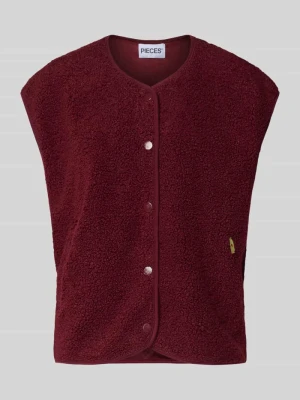 Kamizelka o kroju relaxed fit ze wzorem w panterkę model ‘KATTY’ Pieces