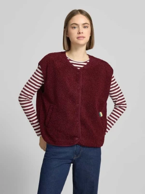 Kamizelka o kroju relaxed fit ze wzorem w panterkę model ‘KATTY’ Pieces