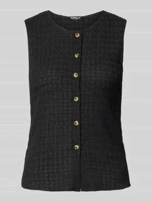 Kamizelka o kroju slim fit z fakturą tkaniny seersucker model 'ILSE' Only