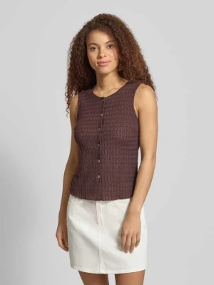 Kamizelka o kroju slim fit z fakturą tkaniny seersucker model 'ILSE' Only