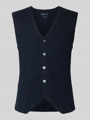 Kamizelka o kroju slim fit z mieszanki wełny Christian Berg Granatowy
