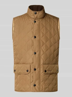 kamizelka o kroju slim fit z wyhaftowanym logo model 'NEW LOWERDALE' Barbour Piaskowy