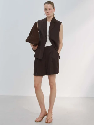 Kamizelka od garnituru z klapami brązowy - Kobieta - - MANGO