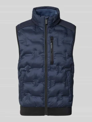 kamizelka outdoorowa o kroju regular fit z elementami odblaskowymi Tom Tailor Granatowy