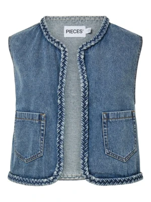 Kamizelka Pieces jasnoniebieski denim