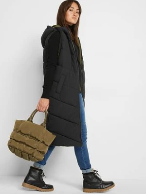 Kamizelka pikowana dwustronna, z kapturem, z poliestru z recyklingu bonprix