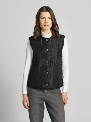 Kamizelka pikowana o kroju regular fit z jednorzędową listwą guzikową model ‘MILLIE’ Vero Moda