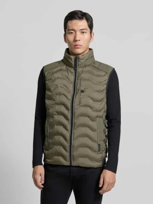 Kamizelka pikowana o kroju regular fit z kapturem w kołnierzu Tom Tailor