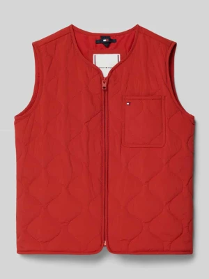 Kamizelka pikowana o kroju regular fit z kieszenią na piersi Tommy Hilfiger Teens