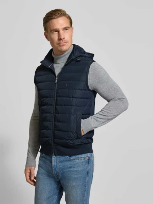 Kamizelka pikowana o kroju regular fit z odpinanym kapturem Tommy Hilfiger Granatowy