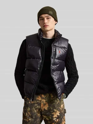 kamizelka pikowana o kroju regular fit z wyhaftowanym logo Polo Ralph Lauren Czarny