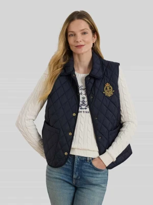 Kamizelka pikowana o kroju regular fit z wykładanym kołnierzem Lauren Ralph Lauren