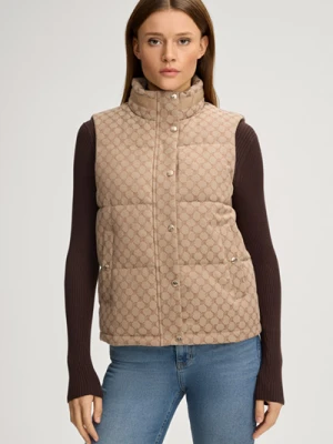 Kamizelka pikowana w kolorze beżowym we wzór Joop