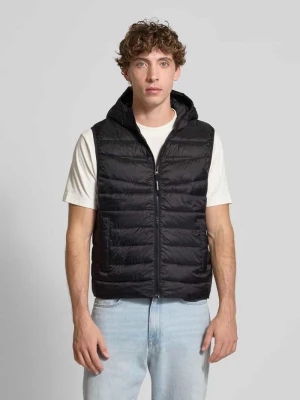 Kamizelka pikowana z kapturem i wpuszczanymi kieszeniami jack & jones