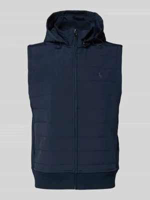 Kamizelka pikowana z kapturem i wyhaftowanym logo Polo Ralph Lauren