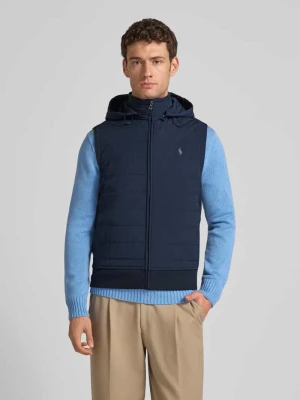 Kamizelka pikowana z kapturem i wyhaftowanym logo Polo Ralph Lauren